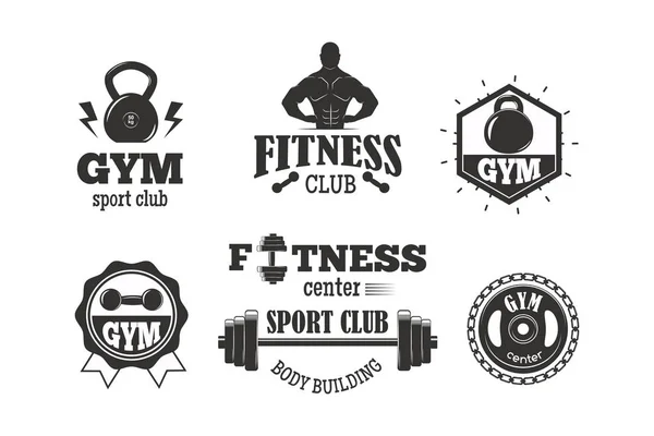 Turnhalle Sport Club Fitness Emblem Vektor Illustration. — Stockvektor