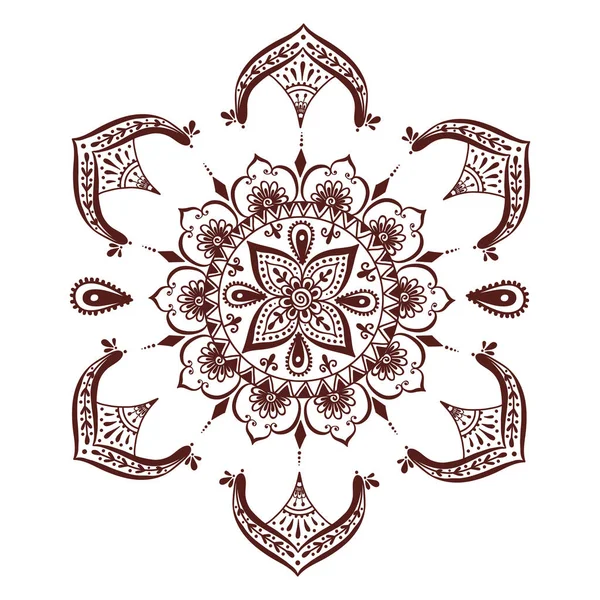 Henna tatuering mehndi blomma mall vektorillustration. — Stock vektor