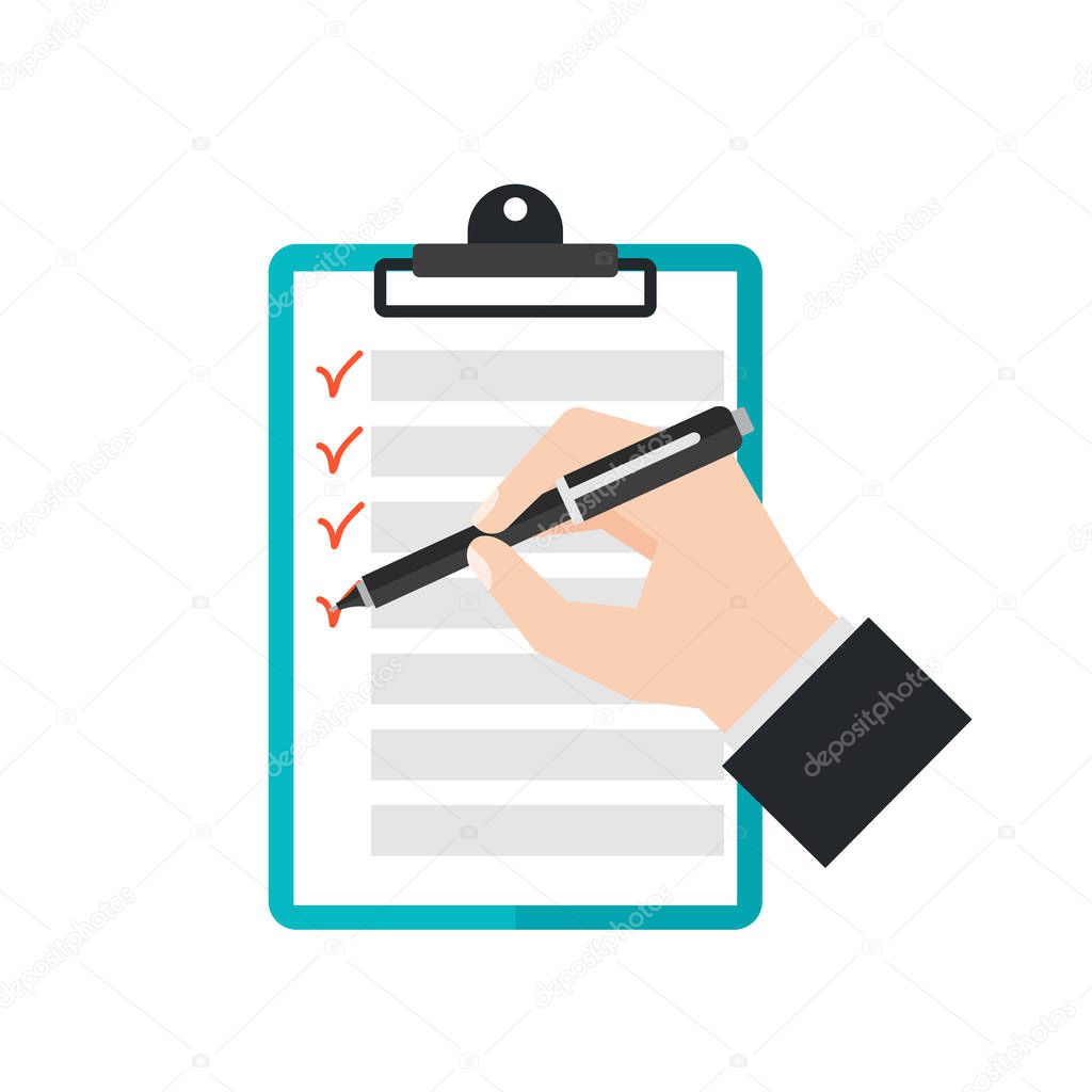 Agenda list concept vector illustration.