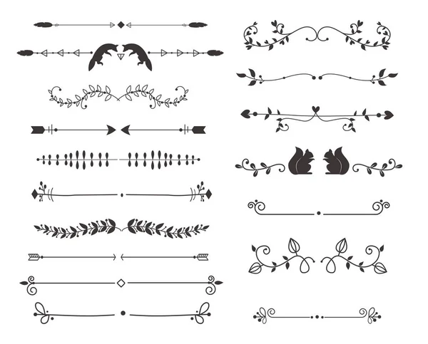 Divisores vectoriales elemento de línea caligráfica . — Vector de stock