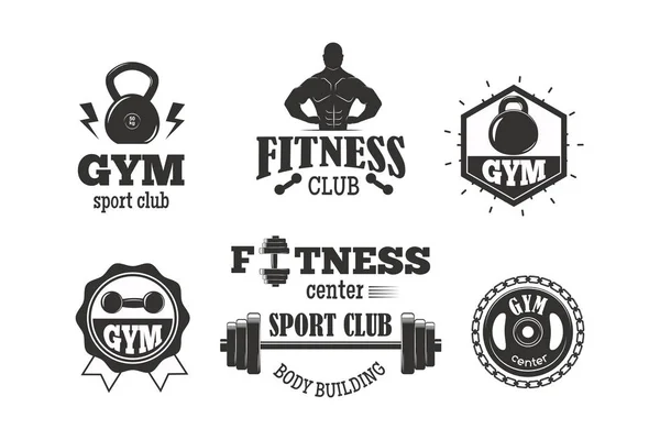 Gym sportovní klub fitness emblém vektorové ilustrace. — Stockový vektor