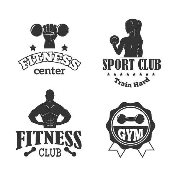 Gimnasio deporte club fitness emblema vector ilustración . — Vector de stock