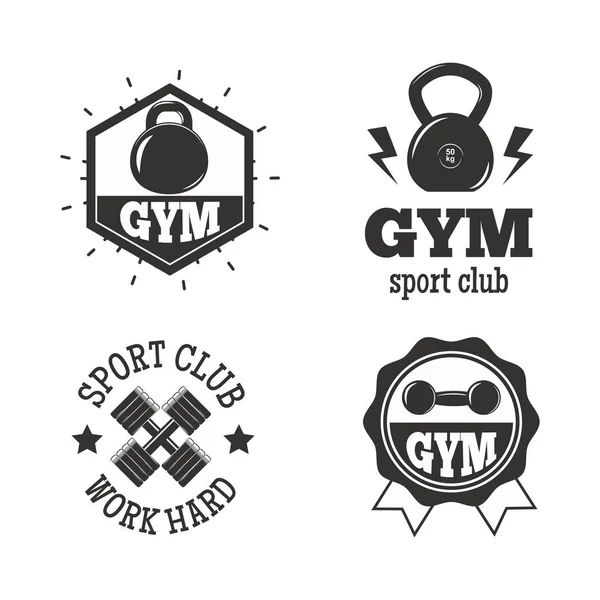 Gimnasio deporte club fitness emblema vector ilustración . — Vector de stock