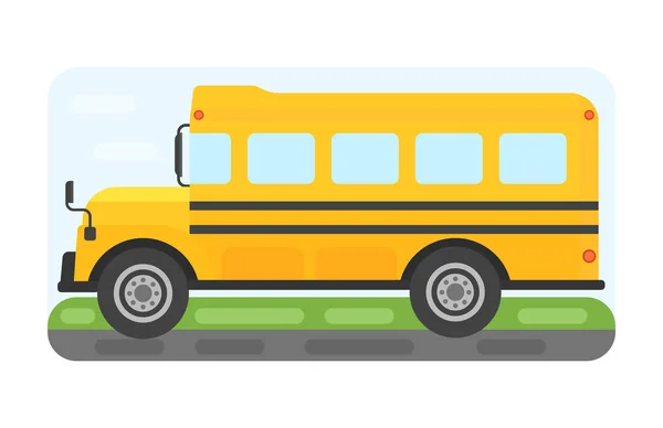 School bus transport for children vector illustration. — Stock Vector