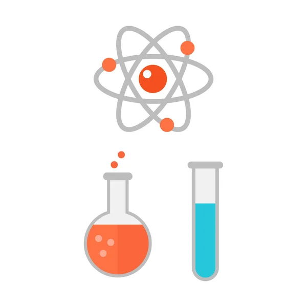 Atom-Symbol-Vektor Chemieglas-Illustration. — Stockvektor