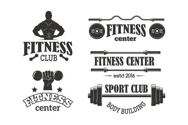 Gimnasio deporte club fitness emblema vector ilustración . — Vector de stock