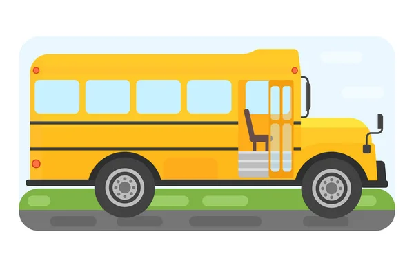 Transporte en autobús escolar para niños vector ilustración . — Vector de stock