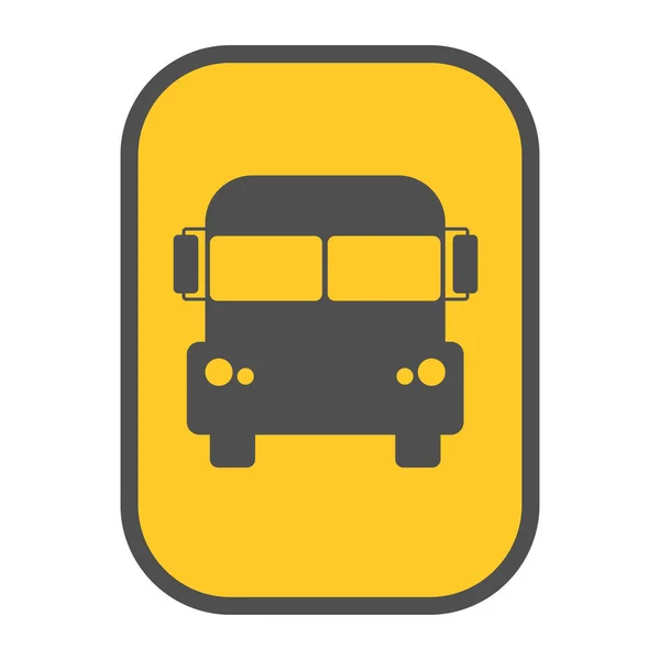 スクールバス標識黄色い地図ポインター ベクトル. — ストックベクタ