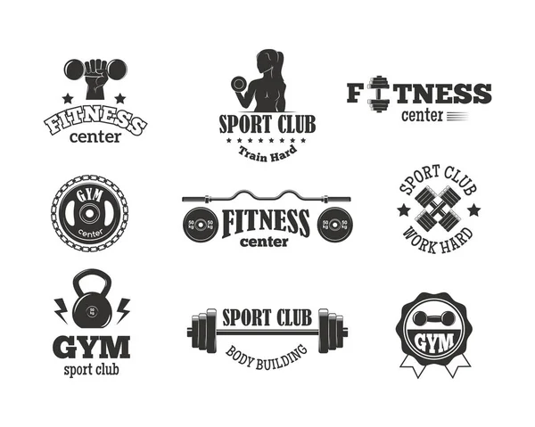 Sportschool sport club fitness embleem vectorillustratie. — Stockvector