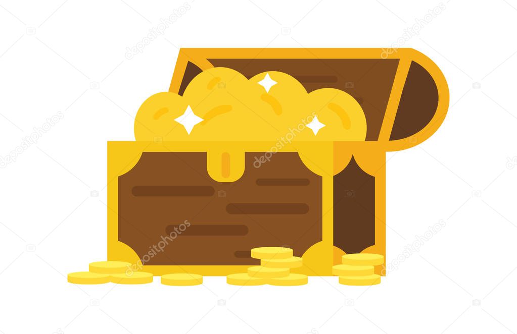Treasure chest vector illustration.