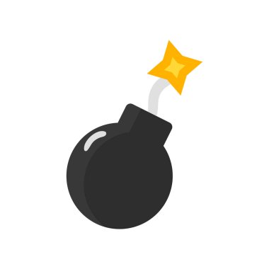 Fitil vektör çizim yanma ile bomba.