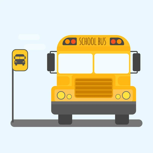 Transporte en autobús escolar para niños vector ilustración . — Vector de stock