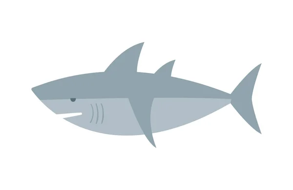 Vektor Hai Charakter Fisch Tier. — Stockvektor