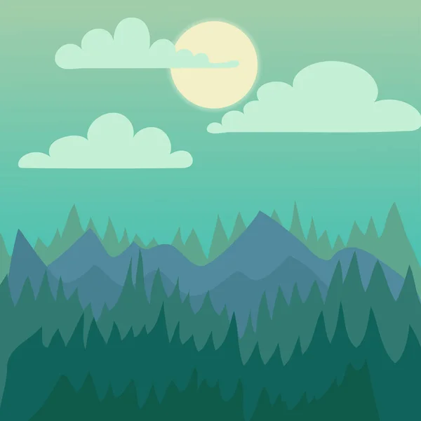 Montaña naturaleza paisaje vector ilustración . — Vector de stock