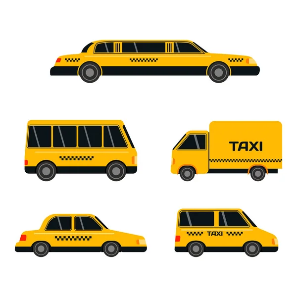 Міська дорога жовтий таксі транспорт Векторні ілюстрації . — стоковий вектор