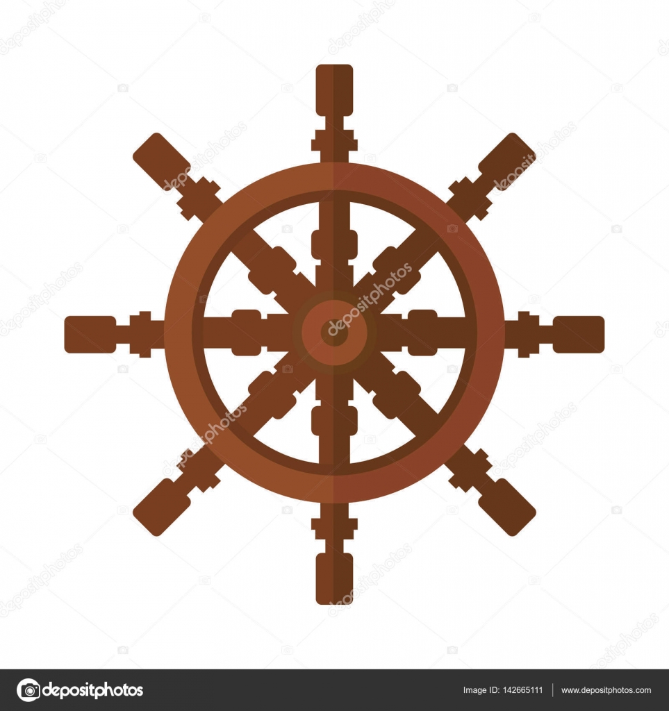 Yacht steering wheel vector icon. — Stock Vector ©