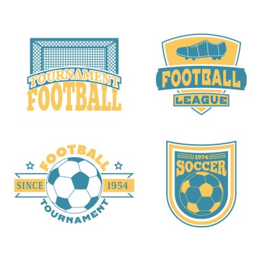 Futbol rozet vektör set.