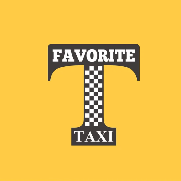 Taxi Plakette Auto Service Geschäft Zeichen Vorlage Vektor Illustration. — Stockvektor