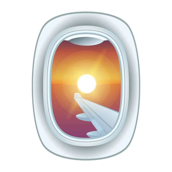 Illustrazione vettoriale vista finestra aereo . — Vettoriale Stock