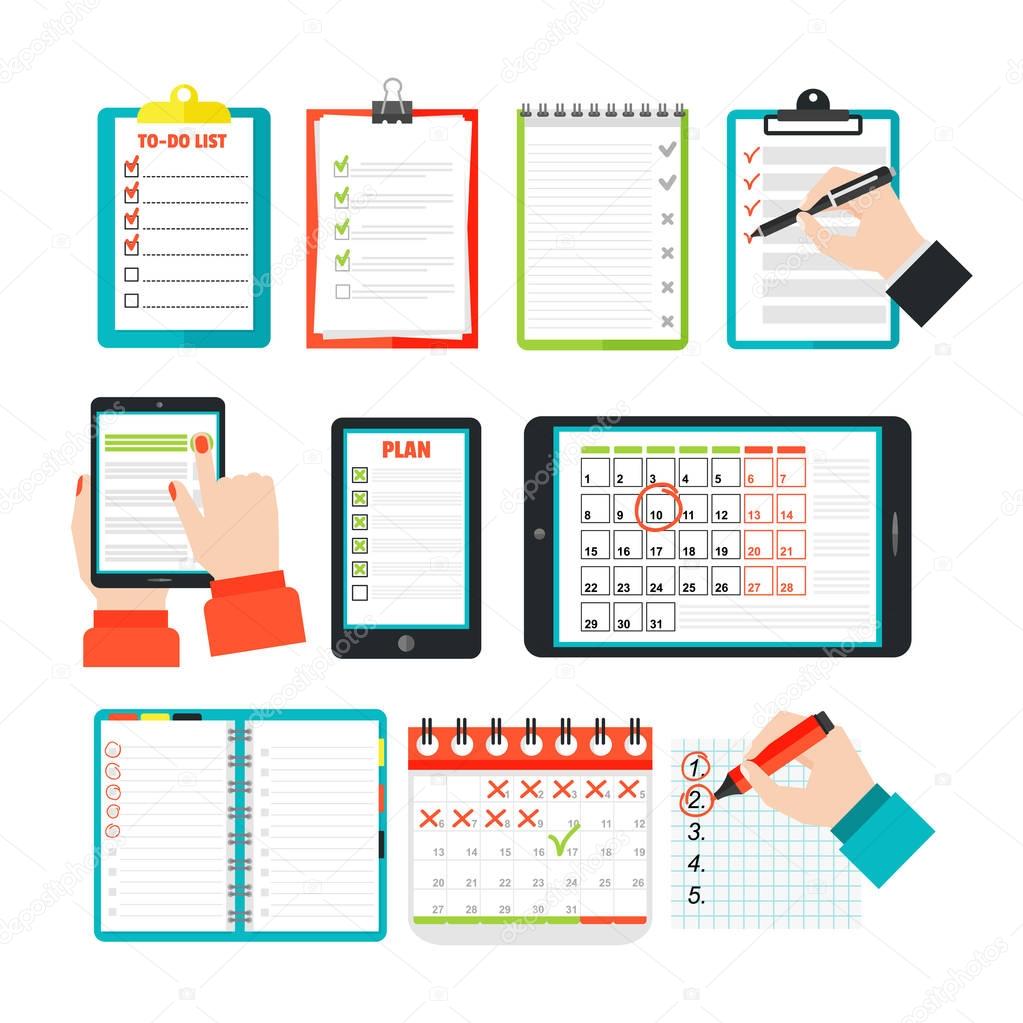 Agenda list concept vector illustration.