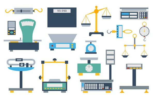 Gewicht meting instrumentatie gereedschap vector. — Stockvector