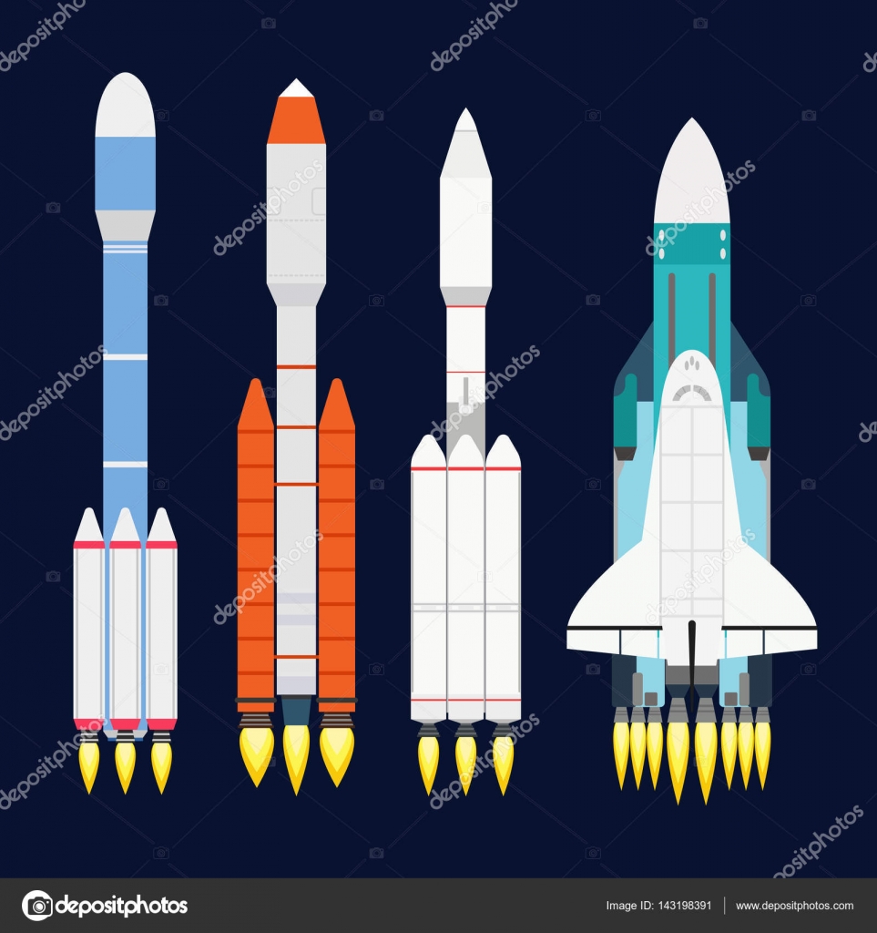 Projeto dos desenhos animados do foguete do navio da tecnologia do vetor para  o produto da inovação da inicialização e o espaço da fantasia do cosmos  lançam a exploração gráfica . Vetor, image size:963x1024