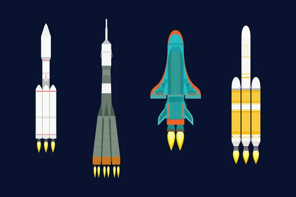 Векторная технология корабельного ракетного карикатурного дизайна для инновационного продукта и космографической фантазии о космосе . — стоковый вектор