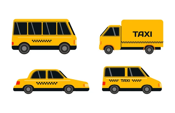 Міська дорога жовтий таксі транспорт Векторні ілюстрації . — стоковий вектор