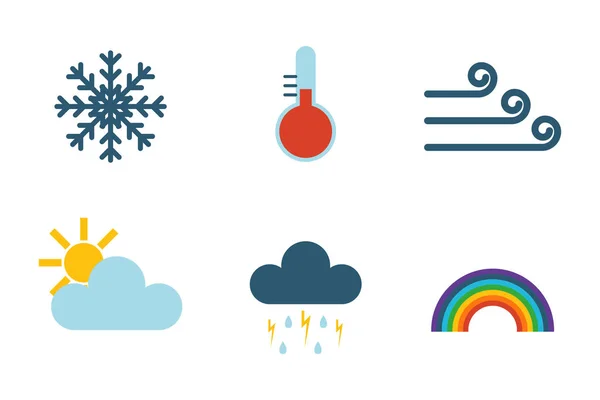 Ensemble d'icônes météo de prévision climatique vecteur . — Image vectorielle