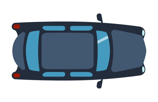Vista superior de arriba en el coche colorido juguete transporte de automóviles y transporte de ruedas diseño tráfico techo vehículo de motor carga vector ilustración . — Vector de stock