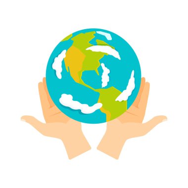 El simge vektör çizim Earth'te Küre.