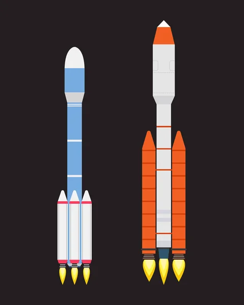 Tecnologia vettoriale nave razzo disegno del fumetto per il prodotto di innovazione startup e cosmo fantasia spazio lancio esplorazione grafica . — Vettoriale Stock