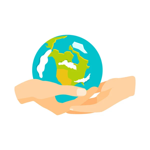 Globe earth in hand icon vector illustration. — Stock Vector