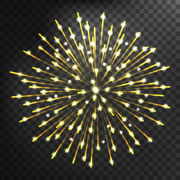 Feuerwerk verschiedene Formen bunte festliche Vektor. — Stockvektor