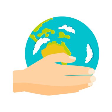 El simge vektör çizim Earth'te Küre.