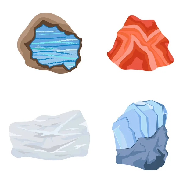 Sammlung von Halbedelsteinen Vektorsteine und mineralische bunt glänzenden Schmuck Material Achat Geologie Kristall isoliert auf weißem Hintergrund. — Stockvektor