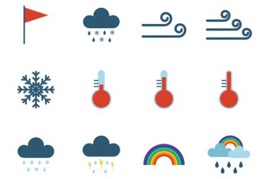 Hava simgeler vektör kümesi iklim tahmin.