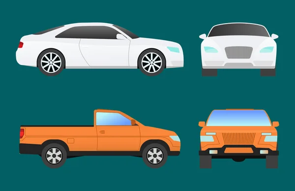 Coche vehículo transporte tipo diseño recorrido carrera modelo signo tecnología estilo y genérico automóvil contemporáneo niño juguete plana vector ilustración aislado icono . — Vector de stock