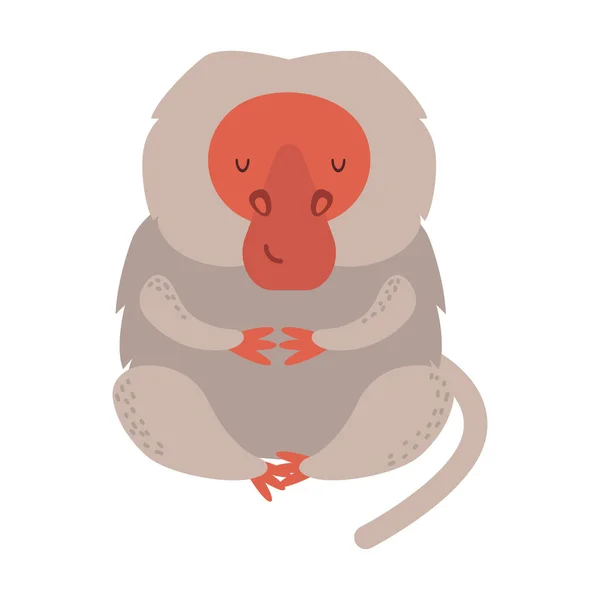 Macaco mono raro animal vector . — Vector de stock