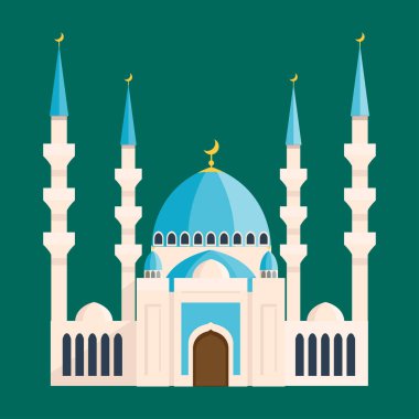 Katedral Budist churche Tapınağı Simgesel Yapı turizm Dünya Dinleri ve ünlü Müslümanlar geleneksel şehir antik eski kule vektör çizim oluşturma.