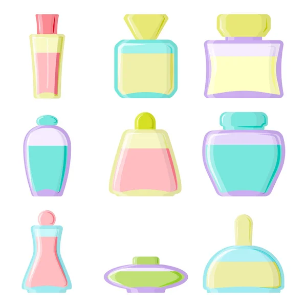 Parfüm Glamour Mode schön kosmetische Flasche und Frankreich glänzend weiblich Verpackungsrohr Produkt weiblich Duftvektor Illustration. — Stockvektor