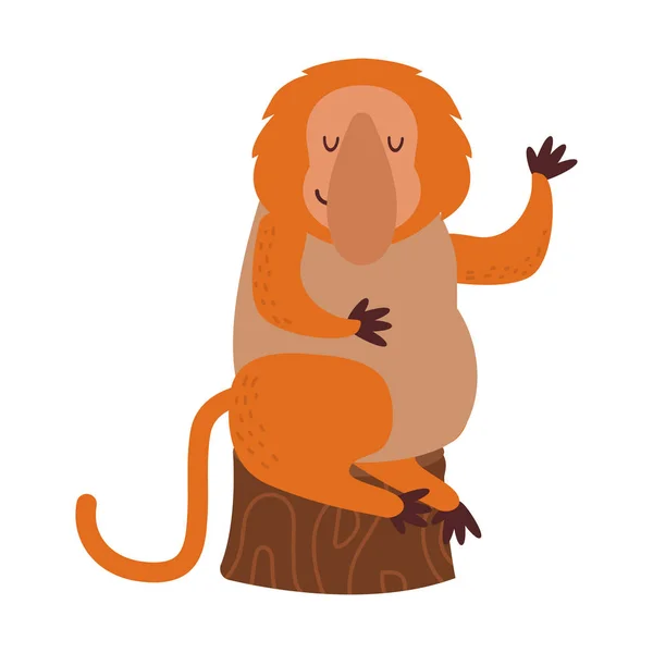 Макацька мавпа рідкісний вектор тварини . — стоковий вектор