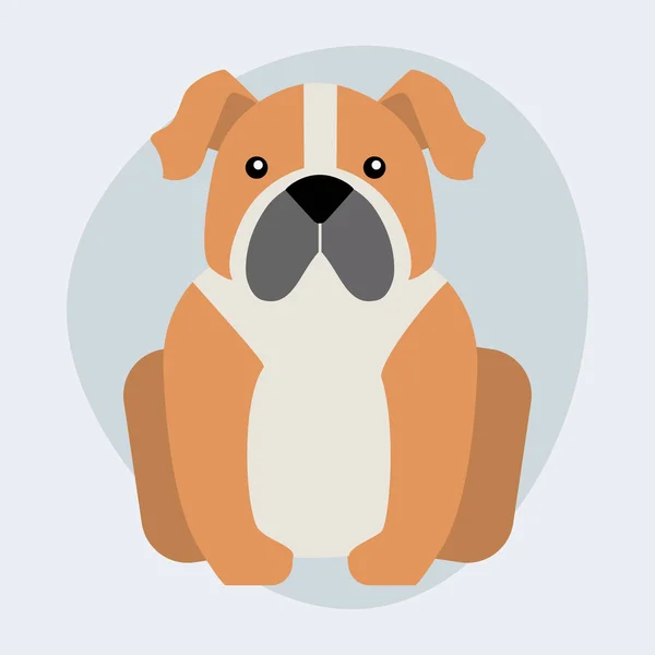 Divertido personaje de dibujos animados perro pan ilustración en estilo de dibujos animados feliz cachorro y bulldog mamífero amigable aislado adorable mascota perro vector ilustración . — Vector de stock