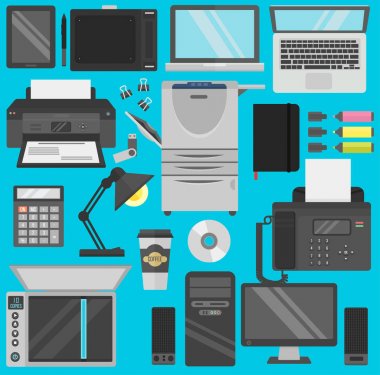 Bilgisayar office ekipman vektör