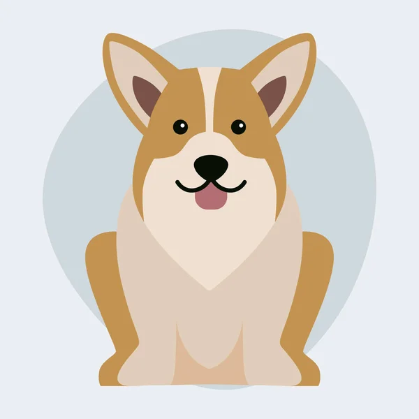 可爱的卡通狗性格面包插图卡通风格快乐小狗和孤立的友好哺乳动物可爱吉祥物犬矢量图. — 图库矢量图片