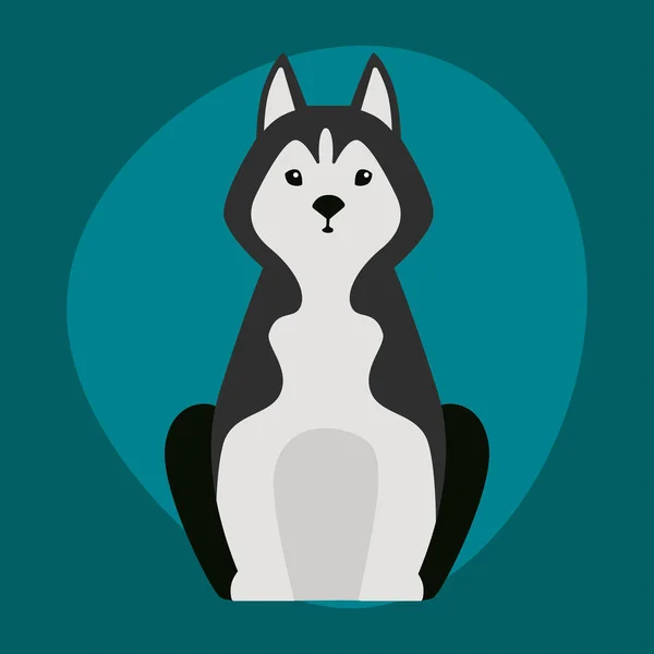 Desenhos animados engraçados huskies cão personagem preto branco pão ilustração em desenho animado feliz filhote de cachorro e amigável mamífero adorável mascote canino vetor ilustração . — Vetor de Stock