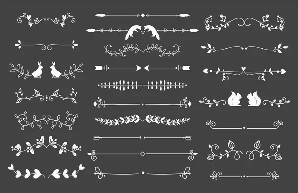 ベクトル仕切り篆書ヴィンテージ境界線フレーム デザイン装飾図要素のコレクション. — ストックベクタ