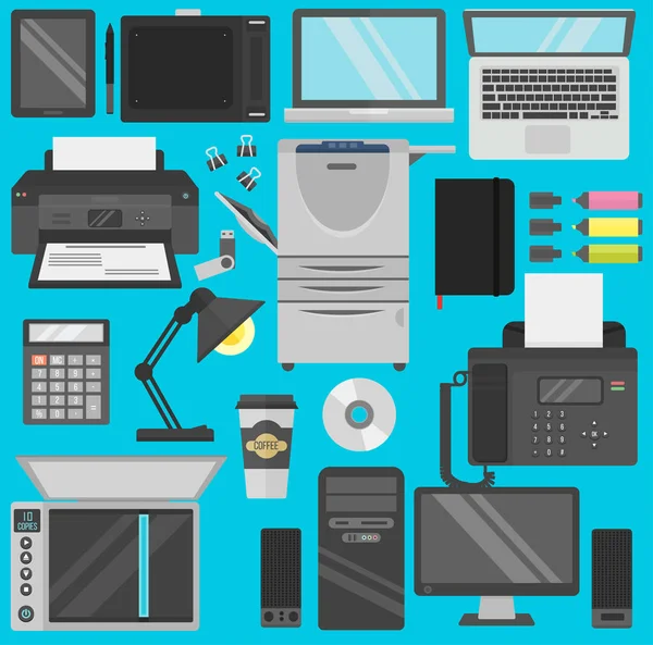 Computer bureau apparatuur vector — Stockvector