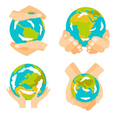 El simge vektör çizim Earth'te Küre.