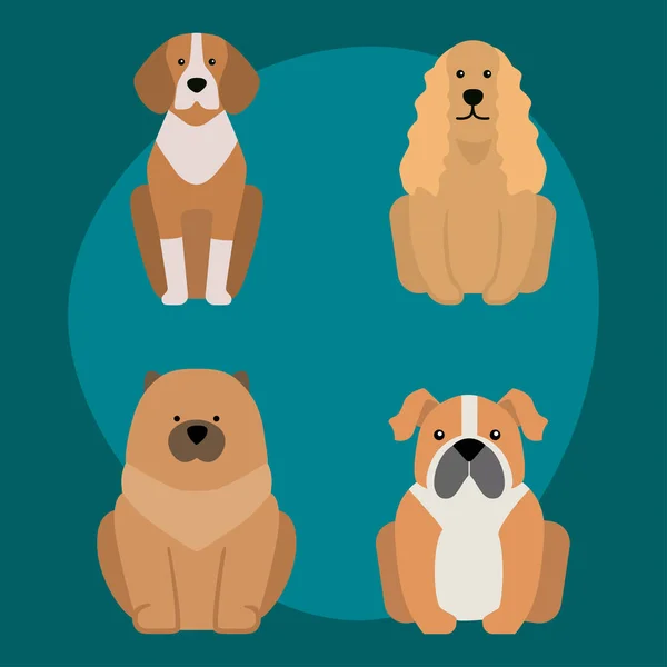 Engraçado desenho animado cão personagem pão ilustração em desenho animado estilo cachorro feliz e isolado amigável mamífero adorável mascote canino vetor ilustração . —  Vetores de Stock